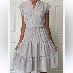 Monteau Black and White Striped Dress